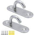 thumbnail image 1 of Stainless Steel M8 Ceiling Hooks Oval Open Hooks Eye Plate Anchor Wall Screw, 1 of 4