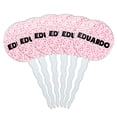 thumbnail image 1 of Eduardo Cupcake Picks Toppers - Set of 6 - Pink Speckles, 1 of 1