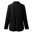 thumbnail image 4 of Kwasome Summer Blouses For Women 2024 Long Sleeve Daisy Prints Lapel Top Solid Color Casual Comfort Shirts Daily Wear Xl Black, 4 of 5
