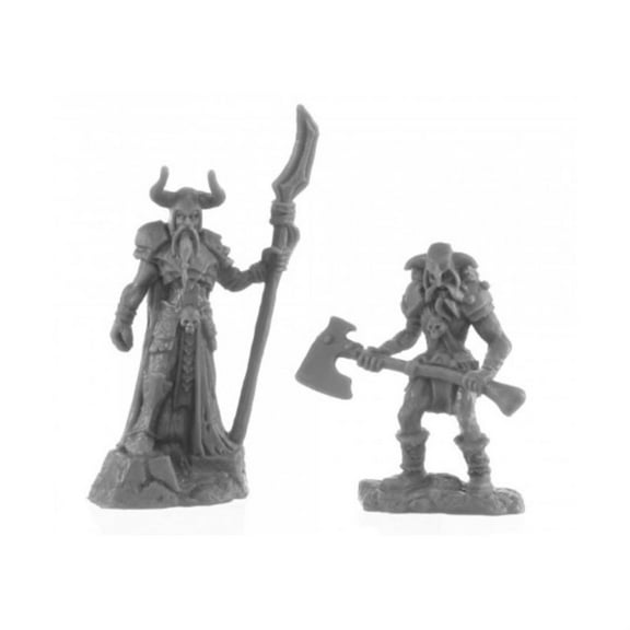 Rune Wight Thane and Jarl Miniature 25mm Heroic Scale Figure Bones Black Reaper Miniatures
