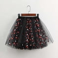 thumbnail image 4 of Wxolcjlv Womens Heart Print Tulle Mini Skirt Elastic Waist Mesh Tutu Skirts, 4 of 6
