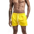 thumbnail image 7 of Swim Trunks Men Quick Dry Solid Color Three Part Beach Pants Straight Tube Loose Sports Yellow Swimwear Bathing Suit Swimming Shorts XL, 7 of 7