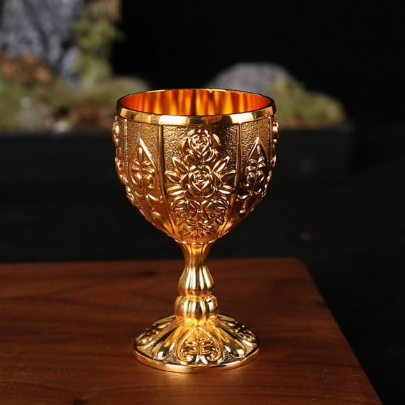 Ggdda Deals Of The Day Clearance! Small Wine Cup One Mouthful European High End 30Ml Baijiu Cup Creative Household Vintage Metal Glass Baijiu Cup Living Room Decor Gold