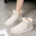 thumbnail image 5 of Gyexs Furry Boots for Women Ankle Snow Boots Fashion Comfortable Thickened Flat Western Booties Women's Winter Shoes, White, Size 8, 5 of 8