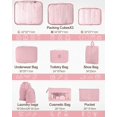 thumbnail image 5 of Joyway Packing Cubes 10 Piece Travel Packing Organizers with Extra Large Toiletries Bag for Clothes，Cosmetics，Shoes，Toiletry-Pink, 5 of 7