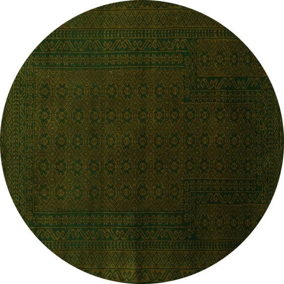 Ahgly Company Indoor Round Persian Green Traditional Area Rugs, 8' Round