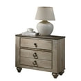 thumbnail image 3 of Imerland Contemporary Patched Wood Top 3-drawer Nightstand, Antique Brown, 3 of 3
