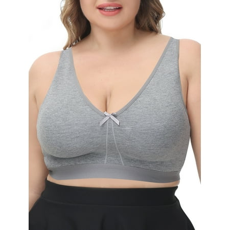 

Gecheer Women Plus Size Bra Soft No Underwire Thin Bras