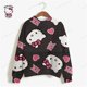 thumbnail image 3 of Sudadera de calle para mujer, sudaderas con capucha para mujer, sudaderas con estampado de dibujos animados, sudadera corta con estampado de HELLO KITTY para mujer, 3 of 5