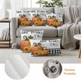 thumbnail image 6 of Fall Pumpkins Outdoor Waterproof Pillow Covers, Thanksgiving Sunflower Maple Leaf Plaid Decorative Square Throw Pillowcase Sofa Cushion Sham for Patio/Couch/Chair, 20"x20" 2 Pack, 6 of 8