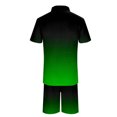 thumbnail image 5 of RUTAYY Men's Outfits 2 Piece Gradient Color Short Sleeve Shirt and Shorts Zipper Indoor Outdoor Activities Classic Seaside Clothing Sets, 5 of 5