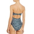 thumbnail image 2 of Peony Strapless Printed Cutout One-Piece Swimsuit, Green, 8, 2 of 2