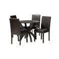 thumbnail image 2 of Baxton Studio Trine Modern Espresso Brown Faux Leather and Wood 5-Piece Dining Set, 2 of 7
