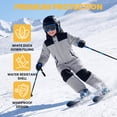 thumbnail image 2 of Kids One Piece Snow Suit Lightweight Insulated Ski Suit Windproof Hooded Snowsuit for Kids, 2 of 8