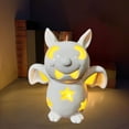 thumbnail image 4 of Sylvtty Light Up Halloween Decoration Ceramic Carved Pumpkin Skull Bat Figurine LED Tabletop Ornament for Halloween Home Shelf Desk Decor, 4 of 7