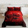 thumbnail image 2 of Castle Fairy Teens Red Rose Twin Comforter Sets,Flower Bedding Set, 2 of 8
