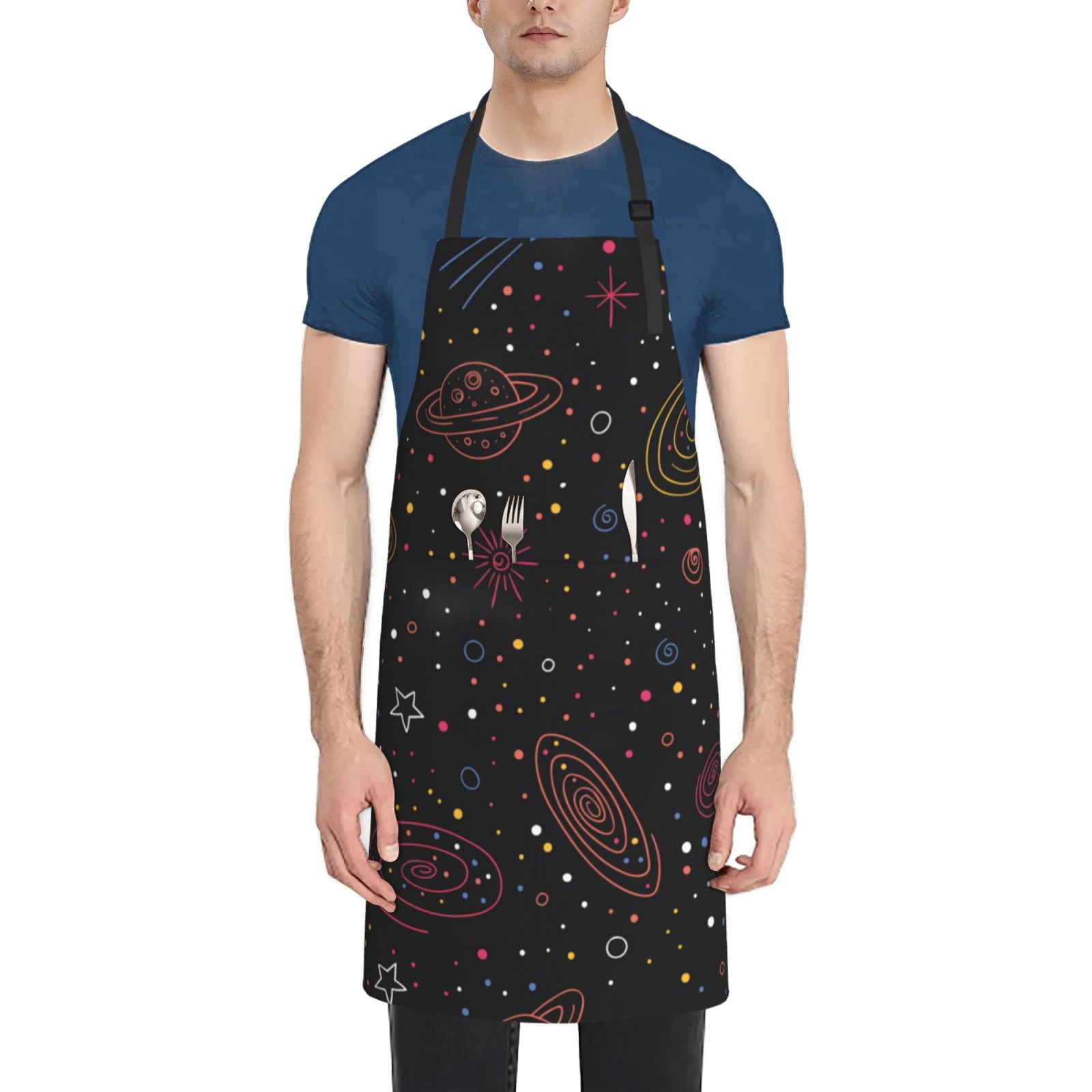 ❤︎おくちょん❤︎ XMXT 1 Pcs Waterproof Kitchen Cooking Apron, Cute Cosmic Hand