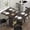 Dark walnut, variant on Kicctian Folding Drop Leaf Table on Wheels with 2-Tier Storage Shelf, 6 Casters Rolling Kitchen Table, Space-Saving Extendable Dining Table for Small Spaces, Wood Color