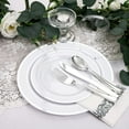thumbnail image 2 of 350PCS Silver Plastic Dinnerware Set for 50 Guests - Silver Plastic Plates Disposable for Party Include 50 Dinner Plates,50 Dessert Plates,50 Forks,50 Knives,50 Spoons,50Cups,50 Napkins, 2 of 12