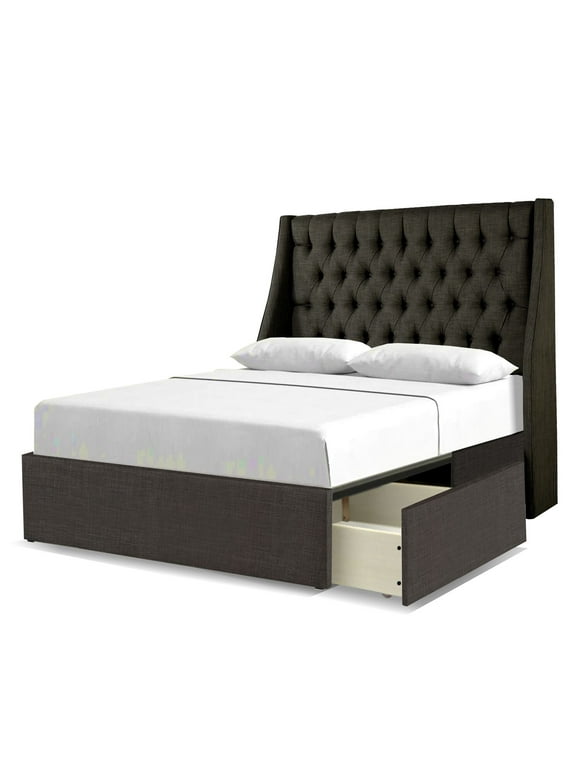 Republic Design House Cambridge Upholstered "Kahuna" Platform Bed with 2 Drawers