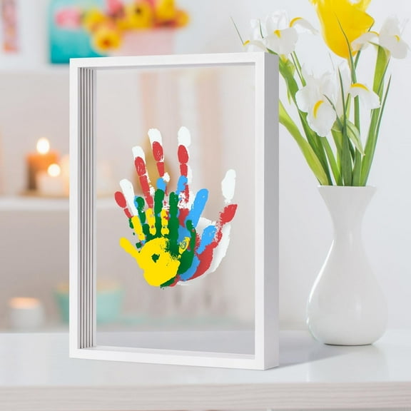 Family Handprint Gift Kit – DIY Handprint Frame with Replaceable Sheets, Non-Toxic Paints, Perfect for Newborns, Parents, Grandparents, Holiday Keepsake
