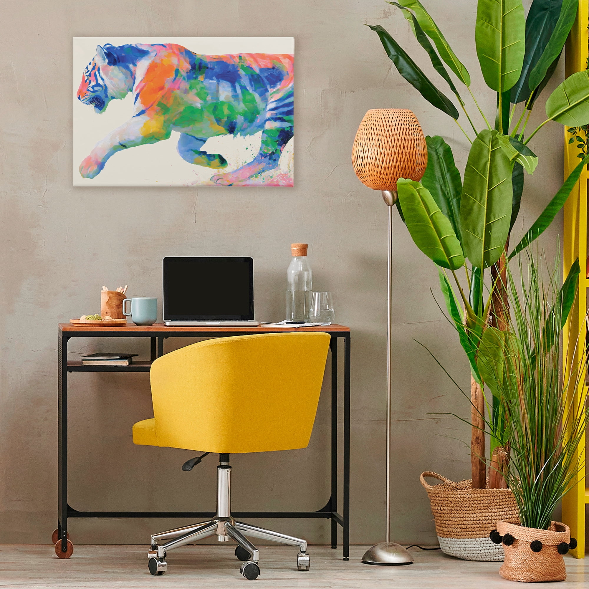 Stupell Industries Colorful Tiger In Motion Canvas Wall Art, design by Chromatic Storm Studio
