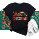 thumbnail image 1 of Ropa Kawaii de Feliz Navidad para mujer, camisa con estampado de patas de perro, camisetas negras de manga corta para mujer, camiseta de Navidad para mujer 2023, 1 of 5