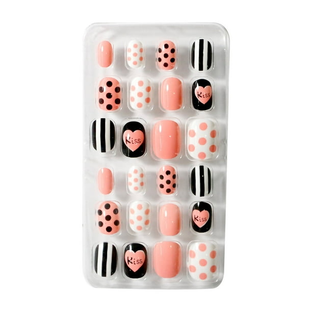 Uñas postizas, uñas postizas, regalos para mujeres, 24 bolsas de uñas para usar, uñas terminadas, uñas para niños, uñas terminadas, pieza de uña