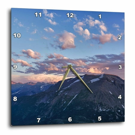 Colorado Rockies Desk Clock - 3dRose Colorado, Rocky Mountain NP, Longs Peak - US06 RBR0022 - Rick A. Brown - Wall Clock, 10 by 10-inch