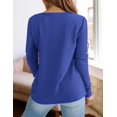 thumbnail image 5 of Remera PRETTYGARDEN Cuello en V Manga Larga Tejido Waffle Azul L, 5 of 5