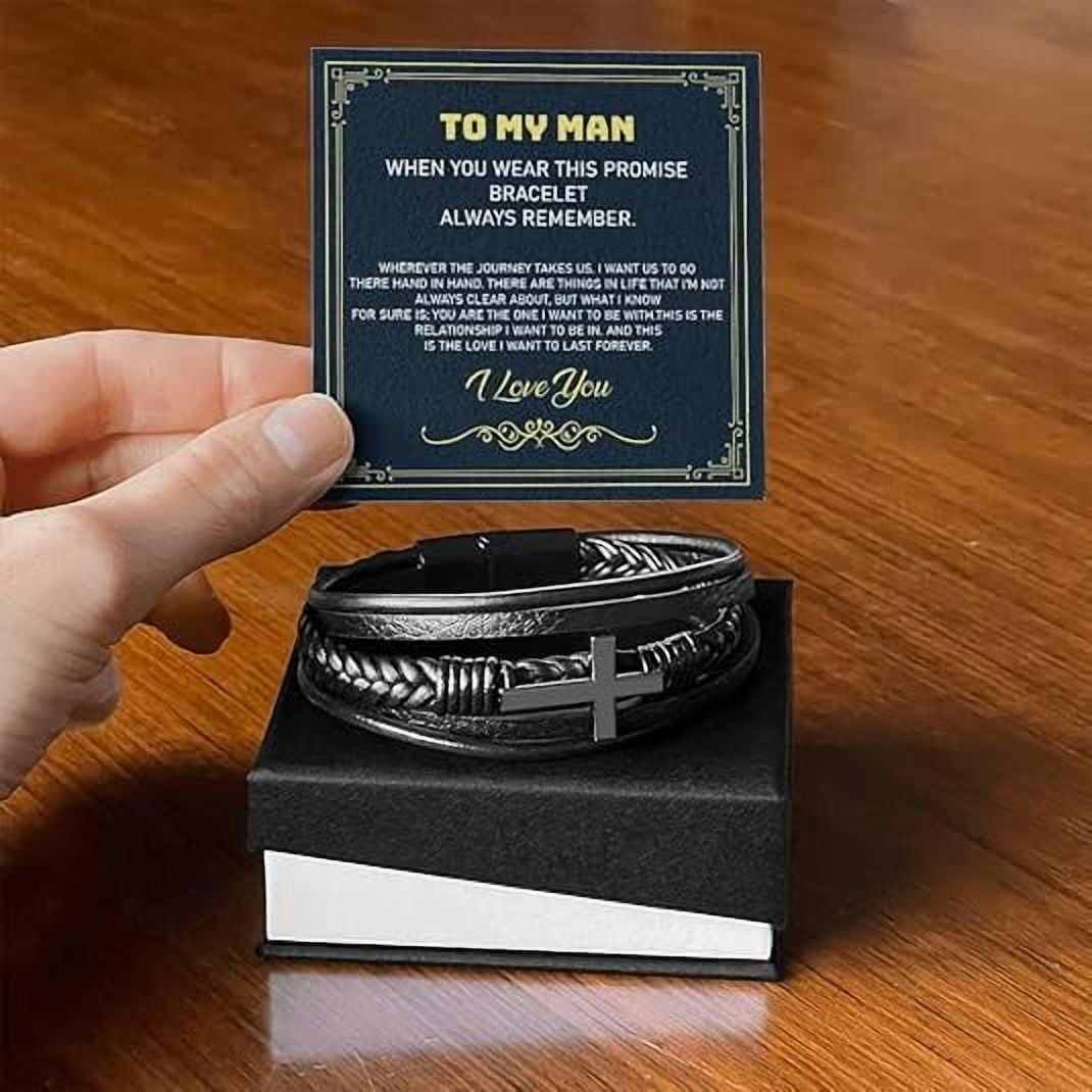 Promise Cross Bracelet, Romantic Gift for Man, Cross Bracelets For Men, Men Cross Bracelet, Cross Bracelet For Men, Men's Bracelet, Men's Bracelets, Valentine Gift For Men Boyfriend Husband