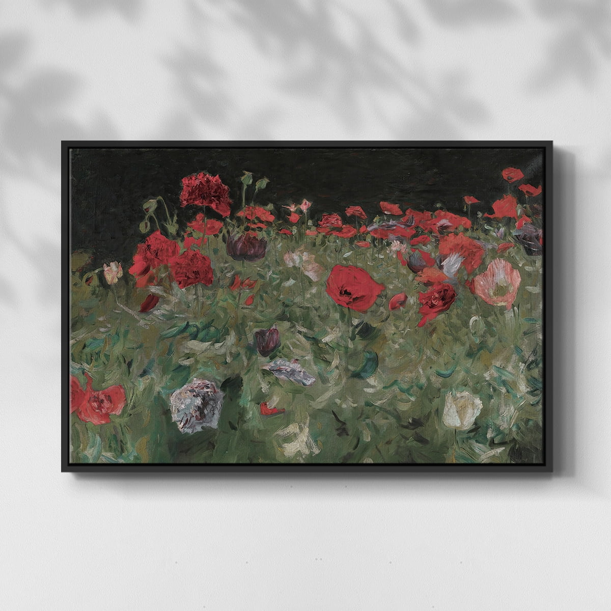 Vintage Botanical Print-XCV By Wexford Home Framed in Black Wood Gallery Wrapped Canvas 17 in. x 25 in.
