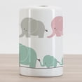 thumbnail image 2 of Cartoon Ceramic Toothbrush Holder, Family Love Theme Elephants Mother's Day Theme, Decorative Versatile Countertop for Bathroom, 4.5" X 2.7", Pale Pink Seafoam Grey, 2 of 4