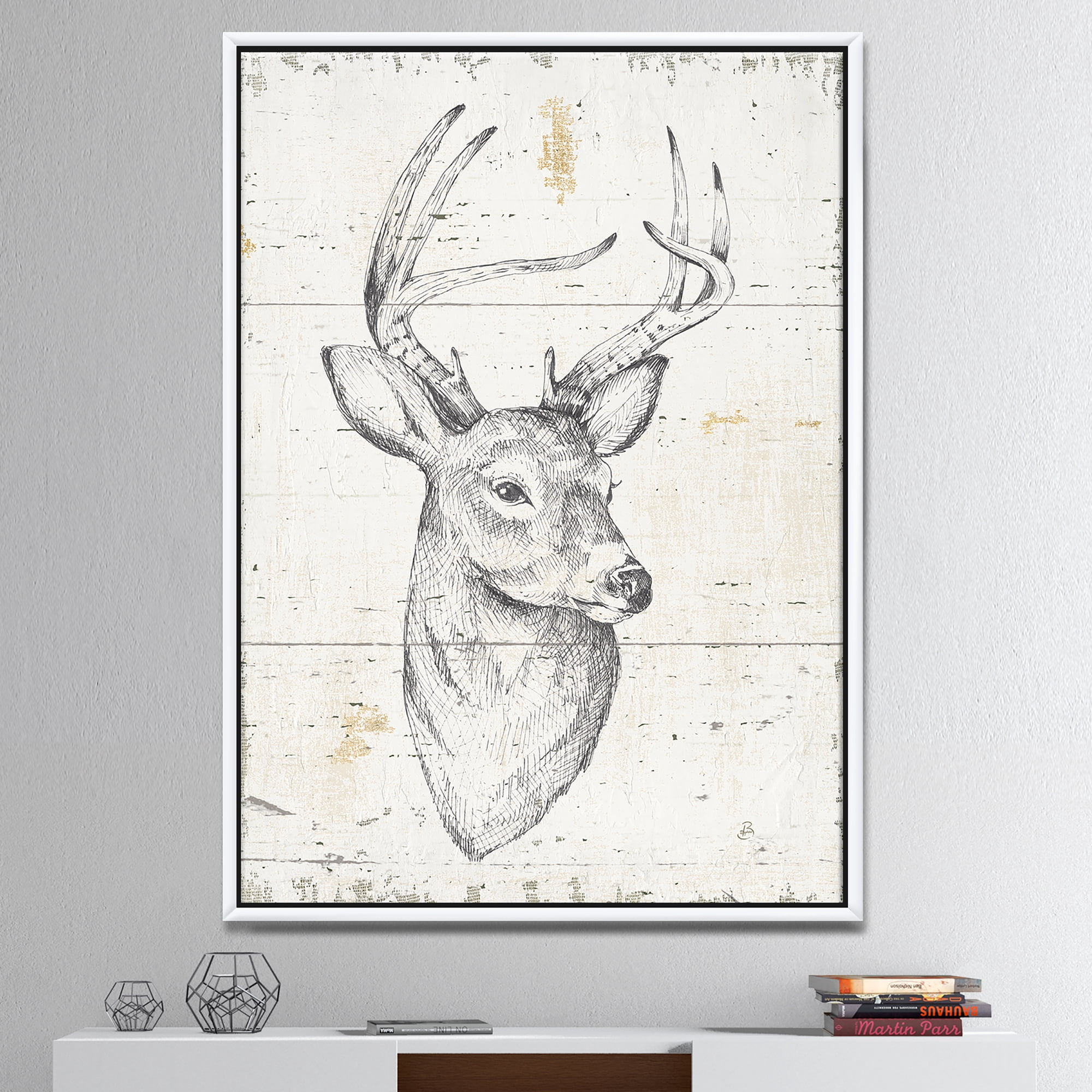 Designart ' Deer Wild and Beautiful II ' Wildlife Animal Framed Canvas