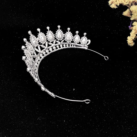 OFFIGAM Silver Rhinestone Princess Crown for Women's Fashionable Bridal Tiara Elegant Headpiece for Weddings and Birthdays