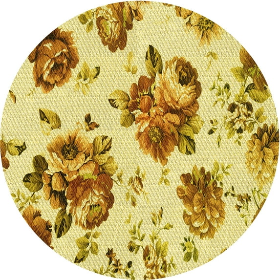 Ahgly Company Machine Washable Indoor Round Transitional Sedona Brown Area Rugs, 3' Round
