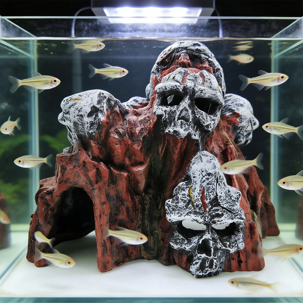 Creative Gothicism Skull Cave Fish Tanks Accessory Aquariums Aesthetic
