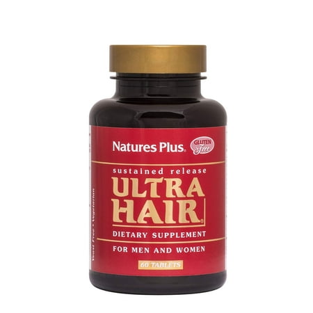 Nature's Plus Ultra Hair - 60 Vegetarian Tablets - Natural Hair Growth Supplement for Beautiful, Fuller Hair, Contains Pantothenic Acid, Biotin - Gluten Free - 30