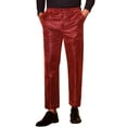 thumbnail image 1 of Pantalones de lentejuelas metálicos para hombres INSPIRE CHIC de los años 70, pantalones rectos de fiesta, 28 rojos, 1 of 5