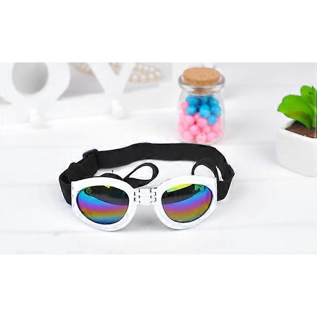 Gafas de sol para mascotas con correa, gafas UV para perros con correa ajustable para la barbilla