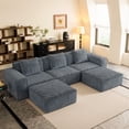 thumbnail image 2 of Modern Modular Sofa 118-inch with Cloud Velvet Fabric & Conversion Function, 2 of 8