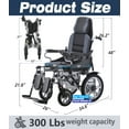 thumbnail image 3 of NOMIGO Electric Wheelchair for Adults Folding Portable All Terrain Electric Wheelchair for Home Airline Approved Easy to Transport Battery 20AH 500W Silver, 3 of 9