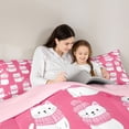 thumbnail image 5 of Castle Fairy White Cats Twin Comforter Sets for Kids Children,Kawaii Pet Bedding Set, 5 of 8