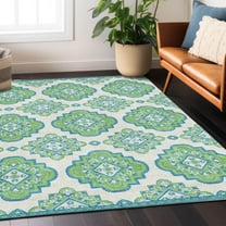 Addison Rugs Chantille Indoor/Outdoor Transitional Medallions Lime Washable Rectangle Rug, 3' x 5'