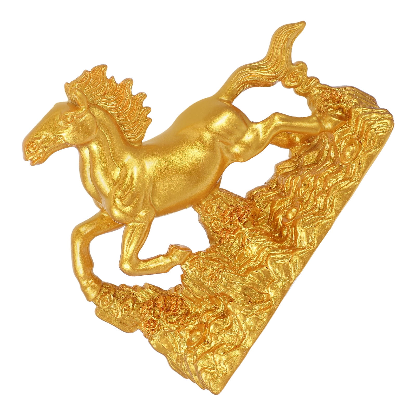 NICEXMAS Golden Horse Resin Figurine Statue Decorative Ornament for Home Office Desk Shelf and Table Display