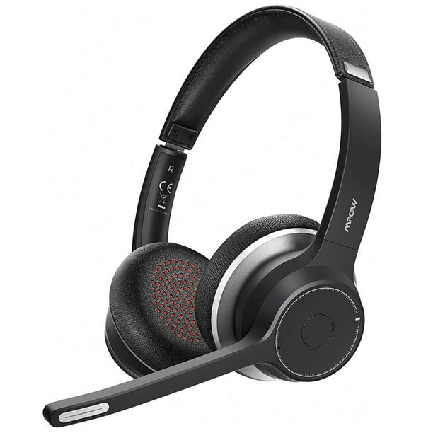 Mpow Hc5 Bluetooth Headset V5 0 Wireless Headphones With Dual Microphone Cvc8 0 Noise Canceling 22 Hrs Talk Time Soft Ear Pad Wireless Business Office Headset For Calling Music Wired Optional Walmart Com Walmart Com