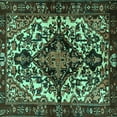 thumbnail image 1 of Ahgly Company Machine Washable Indoor Square Persian Turquoise Blue Traditional Area Rugs, 8' Square, 1 of 4