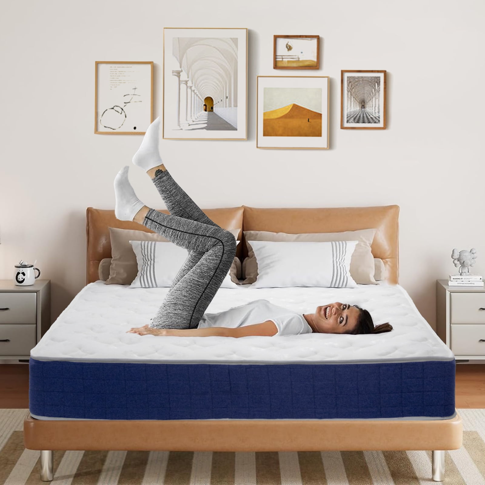 Queen Mattress, VIPLIVE 10 Inch Hybrid Mattress in a Box, Individual Pocket Spring Mattress with Motion Isolation and Pressure Relief