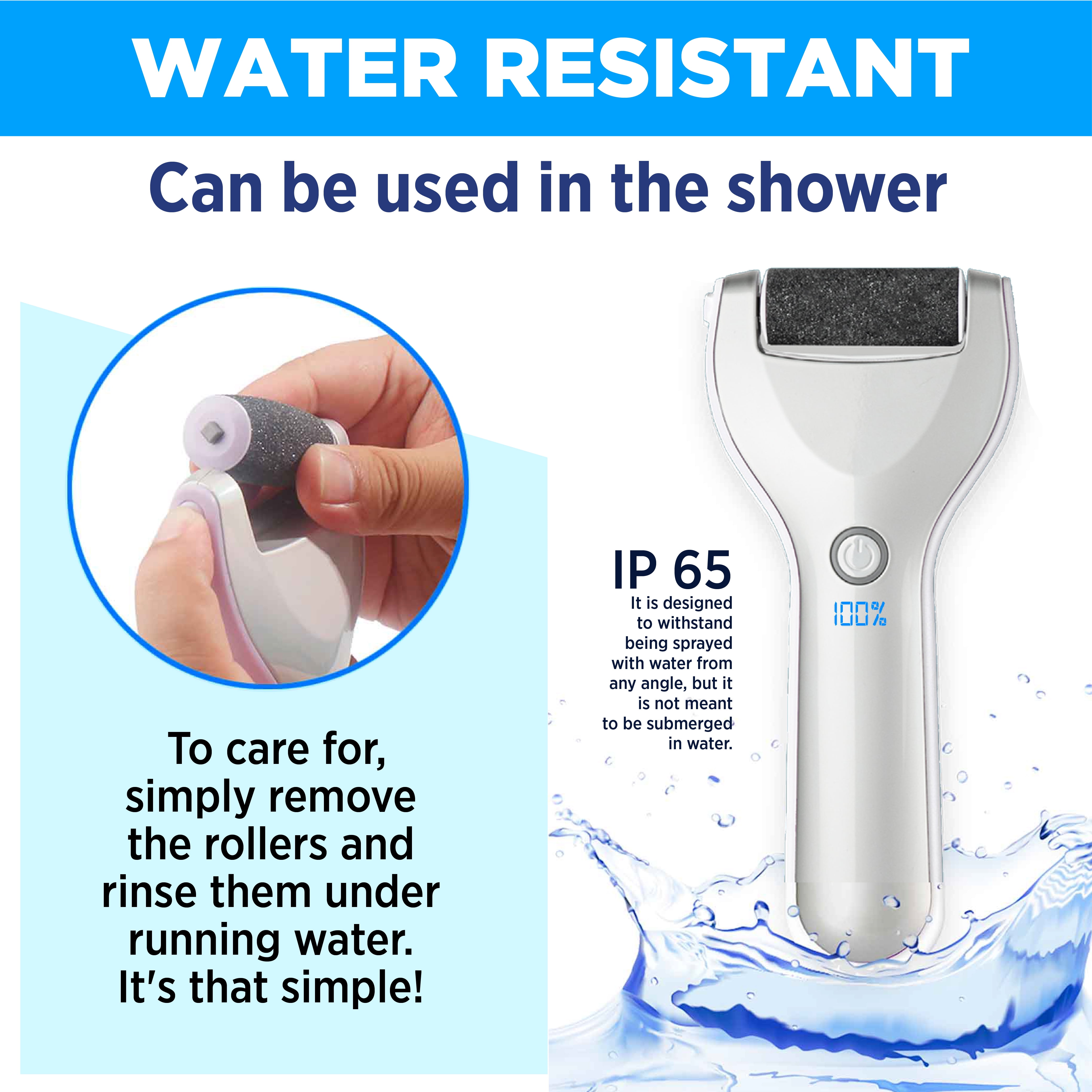 Bell + Howell Personal Pedi Electric Foot Callus Remover for Feet, Exfoliator Pedicure Foot File Scrubber,  Foot Scrubber, Rechargeable Waterproof