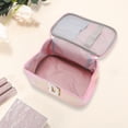 thumbnail image 2 of 1 Pc Bolsa de Maquillaje de Letras Cuadradas para Mujeres para Vacaciones y Actividades al Aire Libre Rosa PU, 2 of 3
